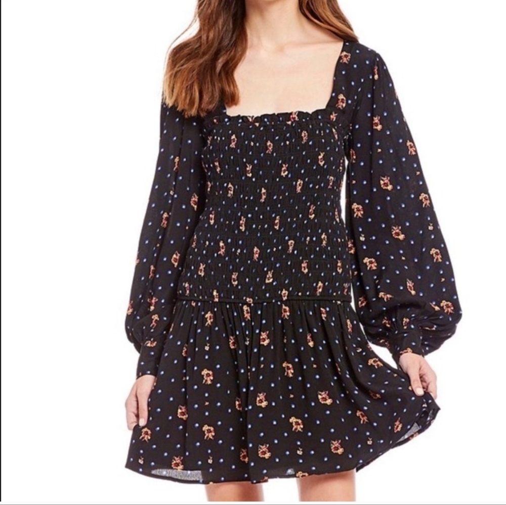 NWT‎ Free People Two Face Floral Print Mini Dress